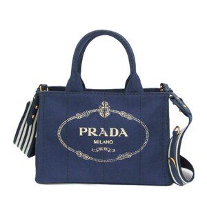 PRADA Blue Canvas Shoulder Bag